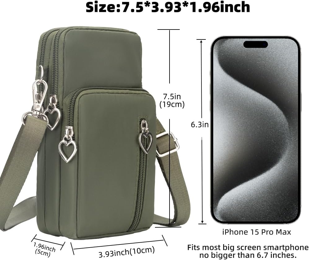 Small Crossbody Bag for Women - Mini Phone Purses with Crossbody Strap and Wallet - Nylon Arm Bag - Colors A