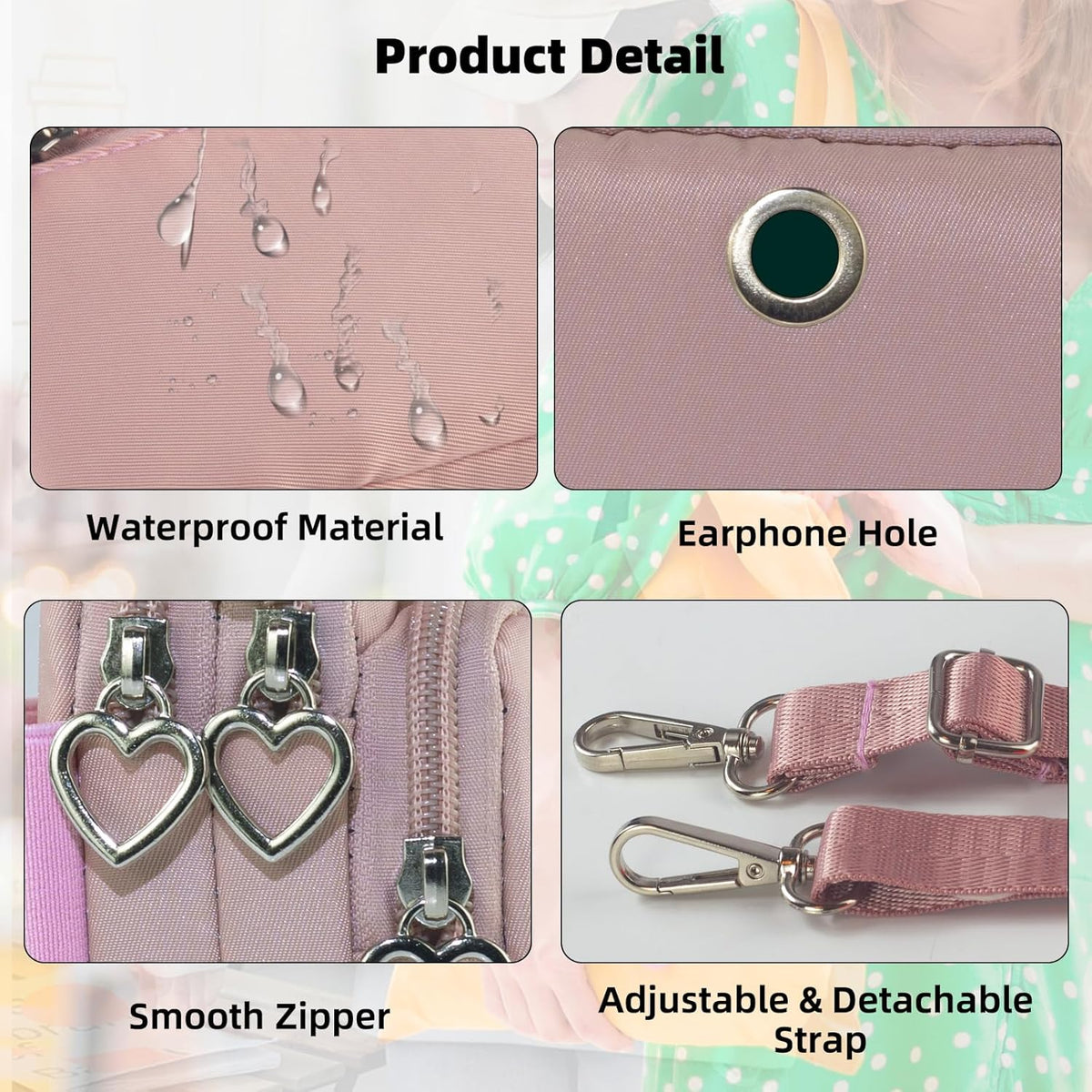Small Crossbody Bag for Women - Mini Phone Purses with Crossbody Strap and Wallet - Nylon Arm Bag - Colors A