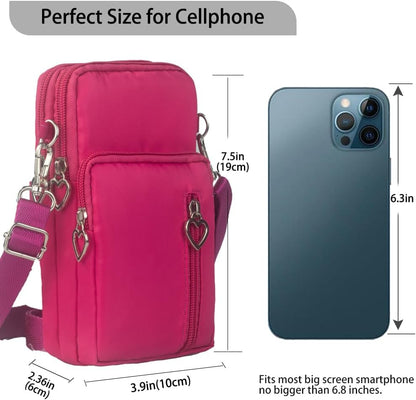 Small Crossbody Bag for Women - Mini Phone Purses with Crossbody Strap and Wallet - Nylon Arm Bag - Colors A