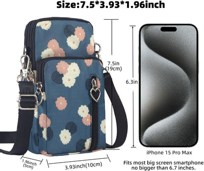 Small Crossbody Bag for Women - Mini Phone Purses with Crossbody Strap and Wallet - Nylon Arm Bag - Colors A