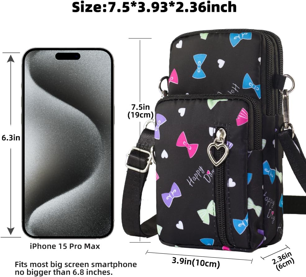 Small Crossbody Bag for Women - Mini Phone Purses with Crossbody Strap and Wallet - Nylon Arm Bag - Colors A