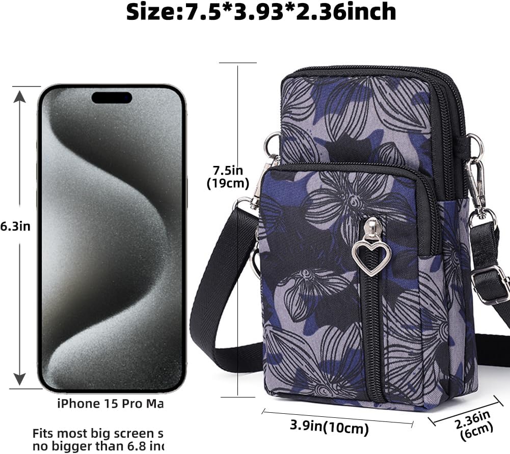 Small Crossbody Bag for Women - Mini Phone Purses with Crossbody Strap and Wallet - Nylon Arm Bag - Colors A