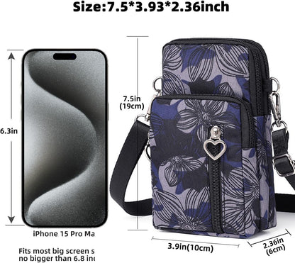 Small Crossbody Bag for Women - Mini Phone Purses with Crossbody Strap and Wallet - Nylon Arm Bag - Colors A