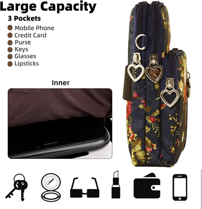 Small Crossbody Bag for Women - Mini Phone Purses with Crossbody Strap and Wallet - Nylon Arm Bag - Colors A