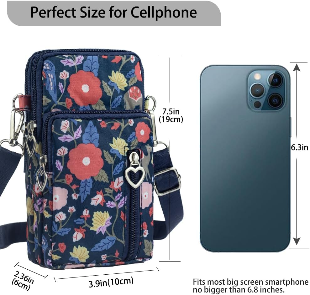 Small Crossbody Bag for Women - Mini Phone Purses with Crossbody Strap and Wallet - Nylon Arm Bag - Colors A