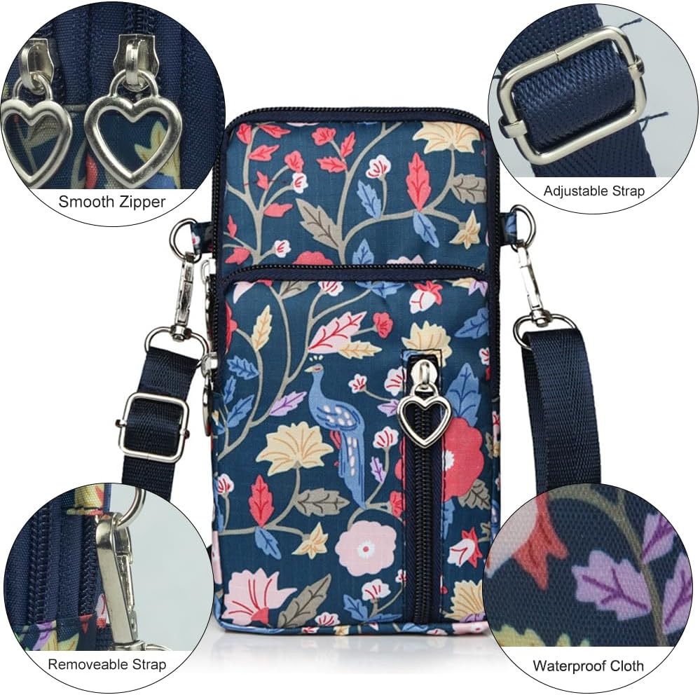 Small Crossbody Bag for Women - Mini Phone Purses with Crossbody Strap and Wallet - Nylon Arm Bag - Colors A