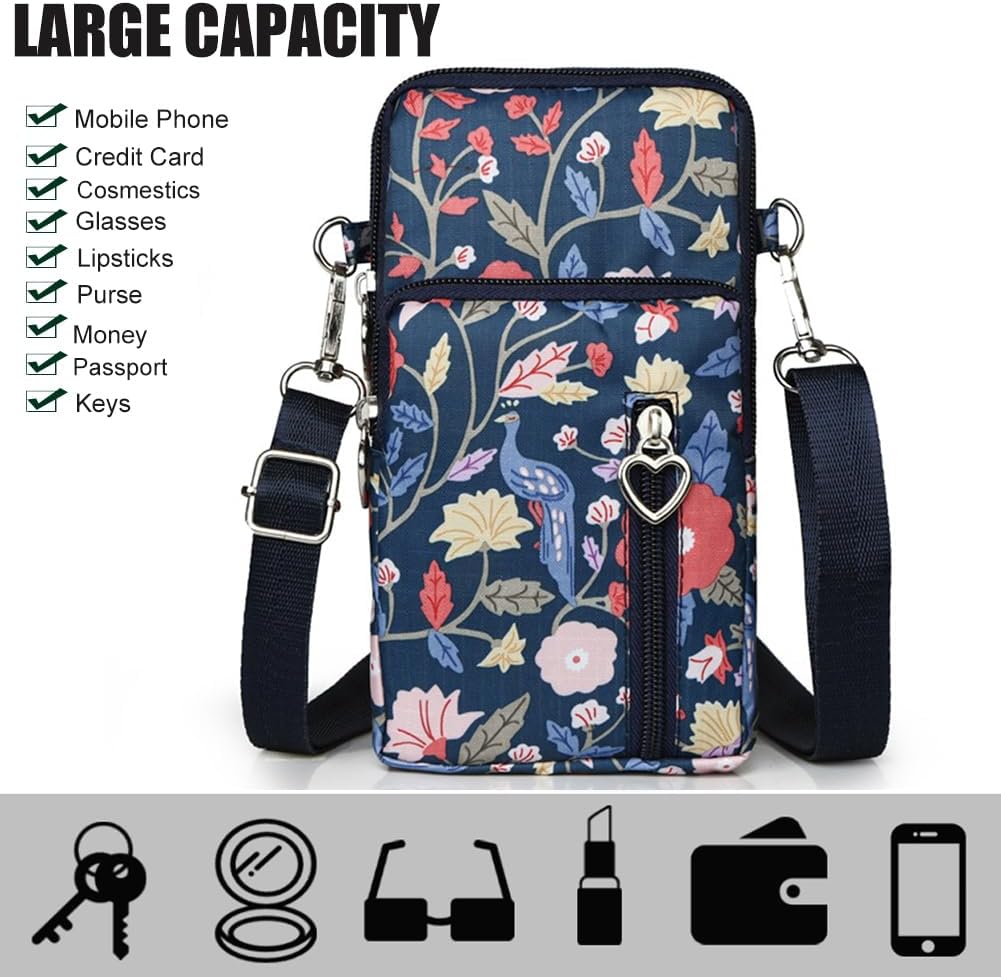 Small Crossbody Bag for Women - Mini Phone Purses with Crossbody Strap and Wallet - Nylon Arm Bag - Colors A