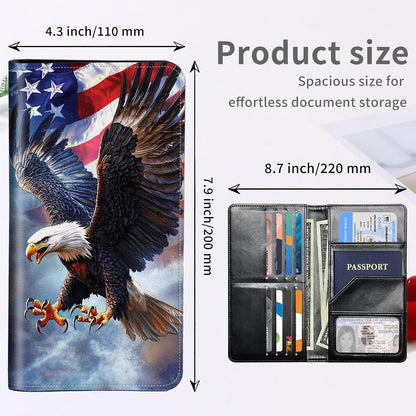 RFID Passport Holder with Multi Card Pockets,Family Travel Wallet & Document Organizer,Leather Waterproof Passport Case for Men & Women,Werewolf Moonlight