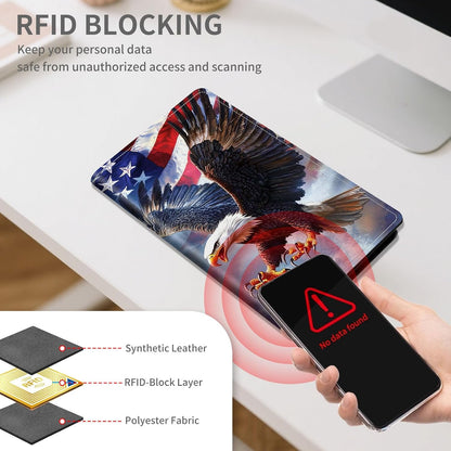 RFID Passport Holder with Multi Card Pockets,Family Travel Wallet & Document Organizer,Leather Waterproof Passport Case for Men & Women,Werewolf Moonlight