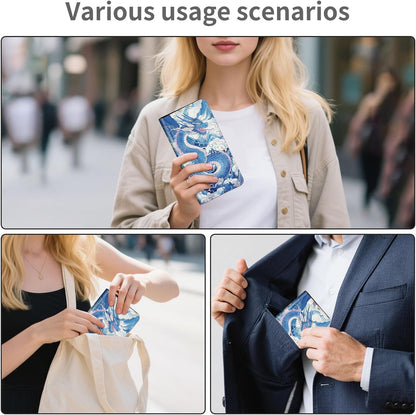 RFID Passport Holder with Multi Card Pockets,Family Travel Wallet & Document Organizer,Leather Waterproof Passport Case for Men & Women,Werewolf Moonlight