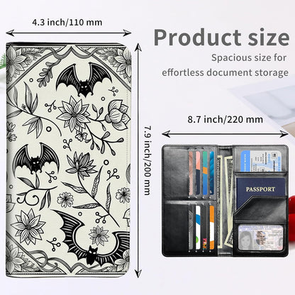 RFID Passport Holder with Multi Card Pockets,Family Travel Wallet & Document Organizer,Leather Waterproof Passport Case for Men & Women,Werewolf Moonlight