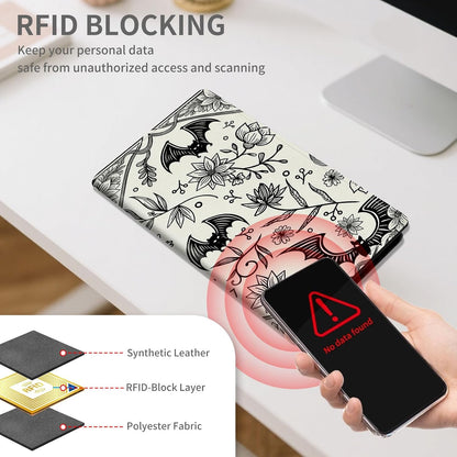 RFID Passport Holder with Multi Card Pockets,Family Travel Wallet & Document Organizer,Leather Waterproof Passport Case for Men & Women,Werewolf Moonlight