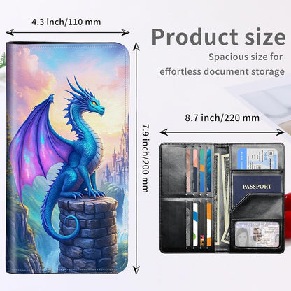 RFID Passport Holder with Multi Card Pockets,Family Travel Wallet & Document Organizer,Leather Waterproof Passport Case for Men & Women,Werewolf Moonlight