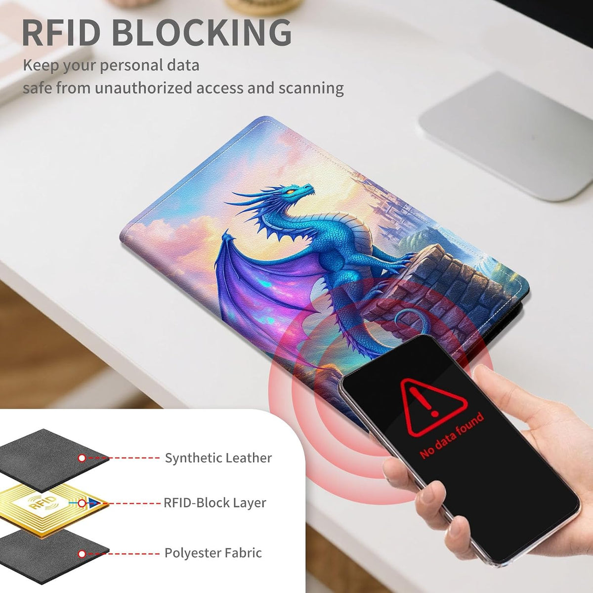 RFID Passport Holder with Multi Card Pockets,Family Travel Wallet & Document Organizer,Leather Waterproof Passport Case for Men & Women,Werewolf Moonlight