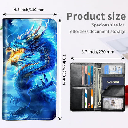 RFID Passport Holder with Multi Card Pockets,Family Travel Wallet & Document Organizer,Leather Waterproof Passport Case for Men & Women,Werewolf Moonlight