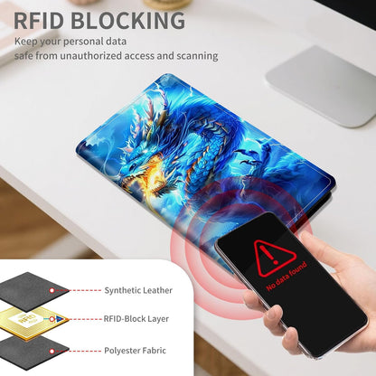 RFID Passport Holder with Multi Card Pockets,Family Travel Wallet & Document Organizer,Leather Waterproof Passport Case for Men & Women,Werewolf Moonlight