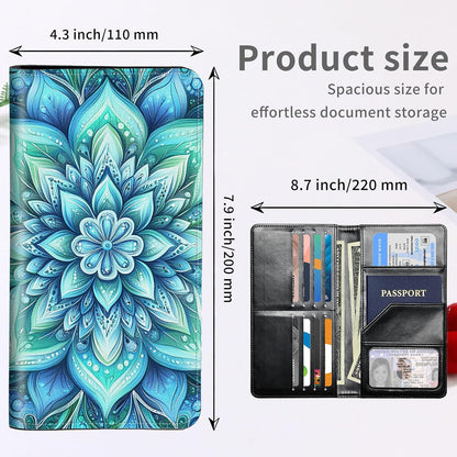 RFID Passport Holder with Multi Card Pockets,Family Travel Wallet & Document Organizer,Leather Waterproof Passport Case for Men & Women,Werewolf Moonlight