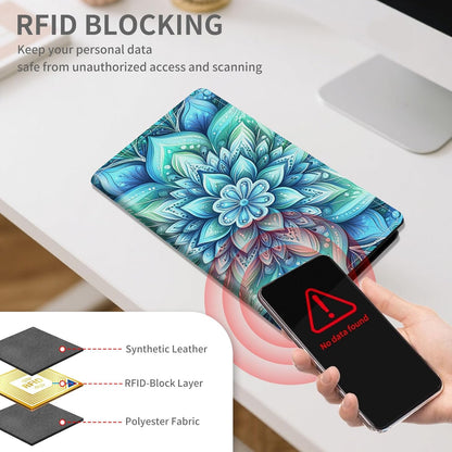 RFID Passport Holder with Multi Card Pockets,Family Travel Wallet & Document Organizer,Leather Waterproof Passport Case for Men & Women,Werewolf Moonlight