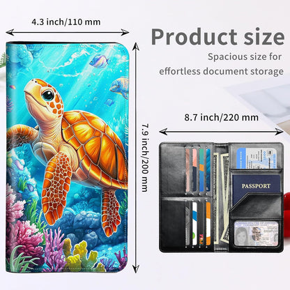 RFID Passport Holder with Multi Card Pockets,Family Travel Wallet & Document Organizer,Leather Waterproof Passport Case for Men & Women,Werewolf Moonlight