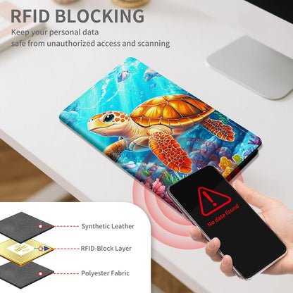 RFID Passport Holder with Multi Card Pockets,Family Travel Wallet & Document Organizer,Leather Waterproof Passport Case for Men & Women,Werewolf Moonlight