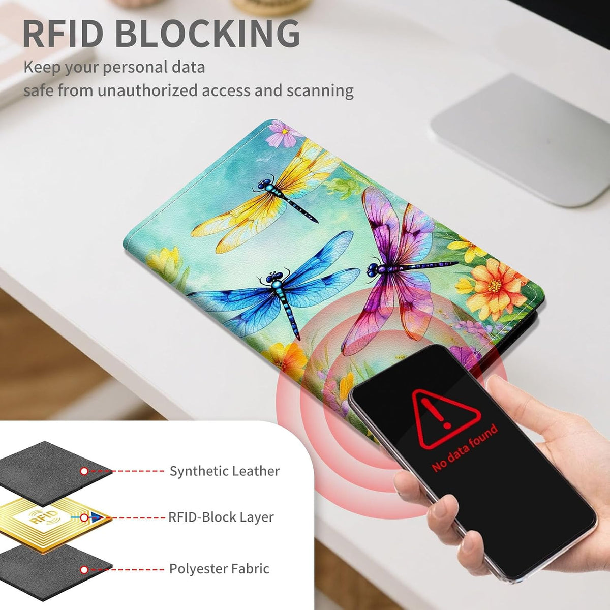 RFID Passport Holder with Multi Card Pockets,Family Travel Wallet & Document Organizer,Leather Waterproof Passport Case for Men & Women,Werewolf Moonlight