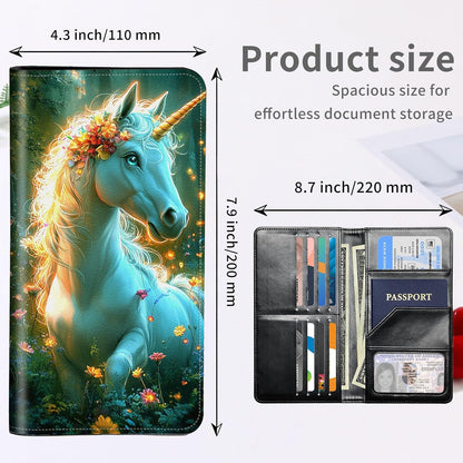RFID Passport Holder with Multi Card Pockets,Family Travel Wallet & Document Organizer,Leather Waterproof Passport Case for Men & Women,Werewolf Moonlight