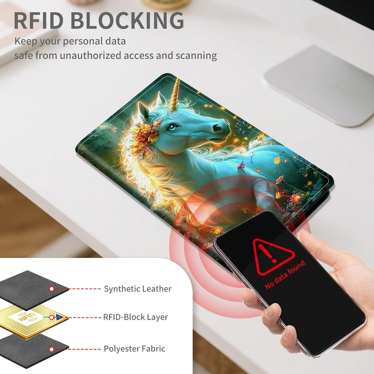 RFID Passport Holder with Multi Card Pockets,Family Travel Wallet & Document Organizer,Leather Waterproof Passport Case for Men & Women,Werewolf Moonlight