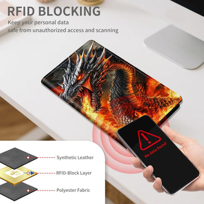 RFID Passport Holder with Multi Card Pockets,Family Travel Wallet & Document Organizer,Leather Waterproof Passport Case for Men & Women,Werewolf Moonlight
