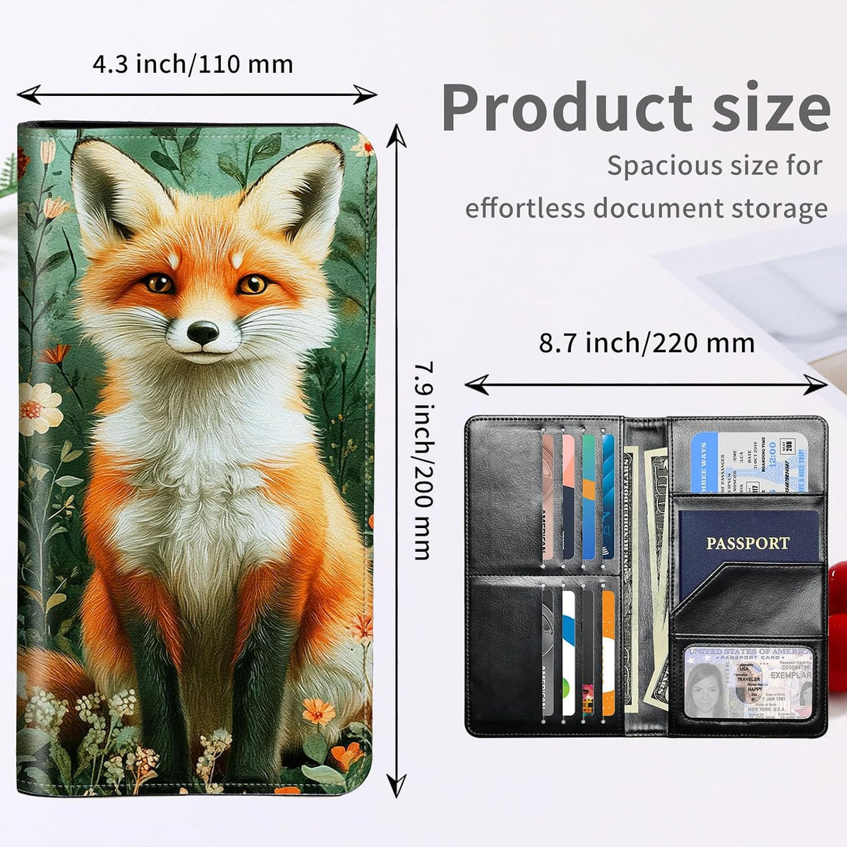 RFID Passport Holder with Multi Card Pockets,Family Travel Wallet & Document Organizer,Leather Waterproof Passport Case for Men & Women,Werewolf Moonlight