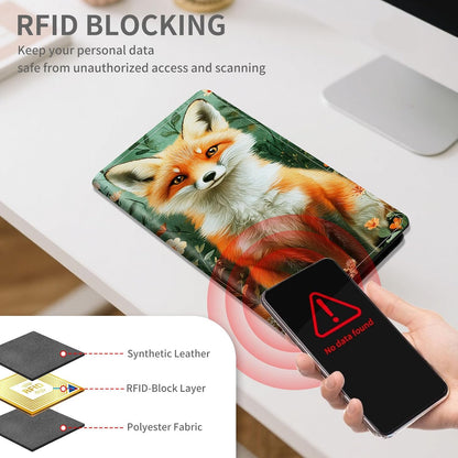 RFID Passport Holder with Multi Card Pockets,Family Travel Wallet & Document Organizer,Leather Waterproof Passport Case for Men & Women,Werewolf Moonlight