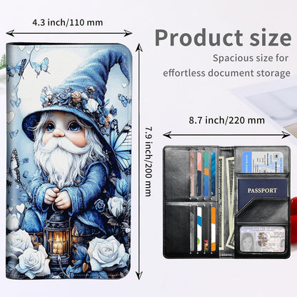 RFID Passport Holder with Multi Card Pockets,Family Travel Wallet & Document Organizer,Leather Waterproof Passport Case for Men & Women,Werewolf Moonlight