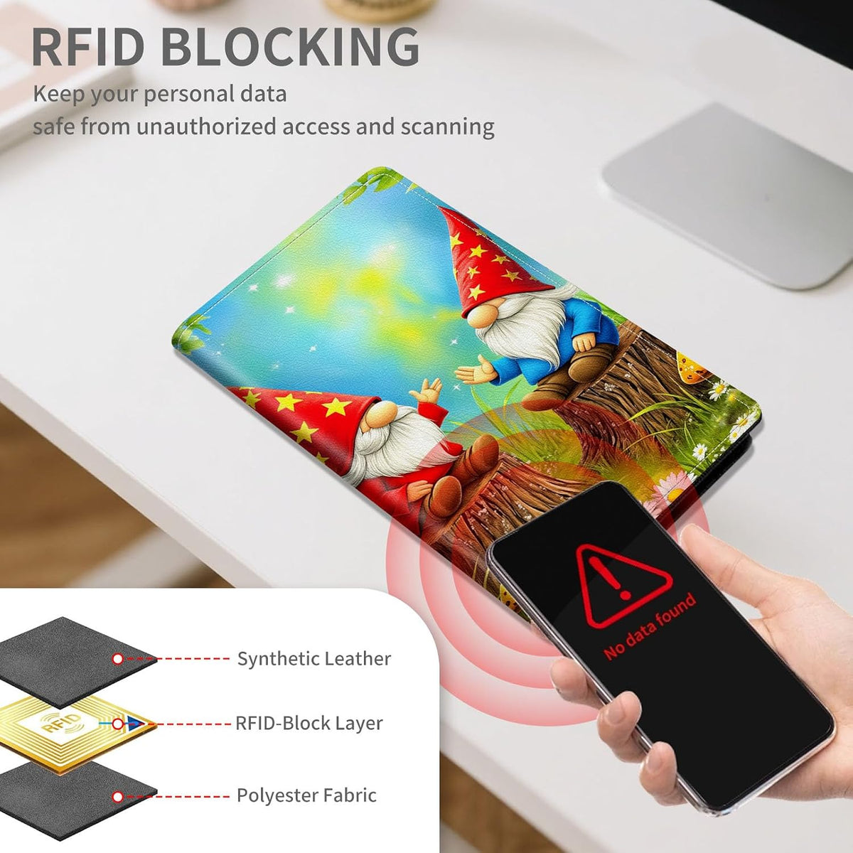 RFID Passport Holder with Multi Card Pockets,Family Travel Wallet & Document Organizer,Leather Waterproof Passport Case for Men & Women,Werewolf Moonlight