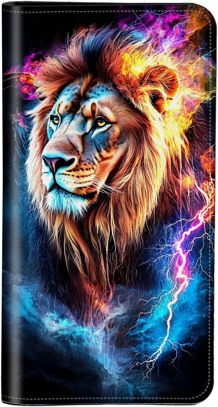 RFID Passport Holder with Multi Card Pockets,Family Travel Wallet & Document Organizer,Leather Waterproof Passport Case for Men & Women,Werewolf Moonlight