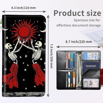 RFID Passport Holder with Multi Card Pockets,Family Travel Wallet & Document Organizer,Leather Waterproof Passport Case for Men & Women,Werewolf Moonlight