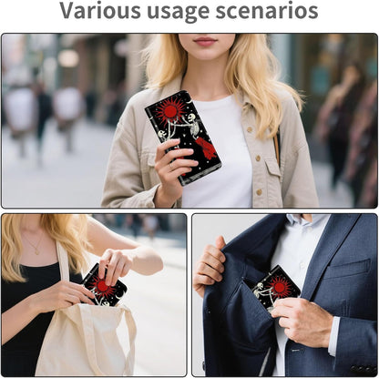 RFID Passport Holder with Multi Card Pockets,Family Travel Wallet & Document Organizer,Leather Waterproof Passport Case for Men & Women,Werewolf Moonlight