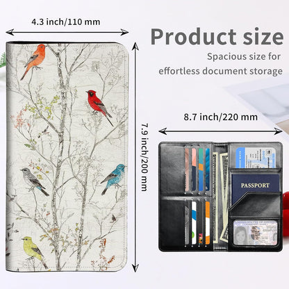RFID Passport Holder with Multi Card Pockets,Family Travel Wallet & Document Organizer,Leather Waterproof Passport Case for Men & Women,Werewolf Moonlight