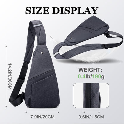 Slim Anti Theft Sling Bag Small Travel Pack Pickpocket Proof Crossbody Bag | Anti Theft One Shoulder Bag Flat Anti Pickpocket Bag Travel Pouch Passport Bag Secure Purses for Men Women lightweight
