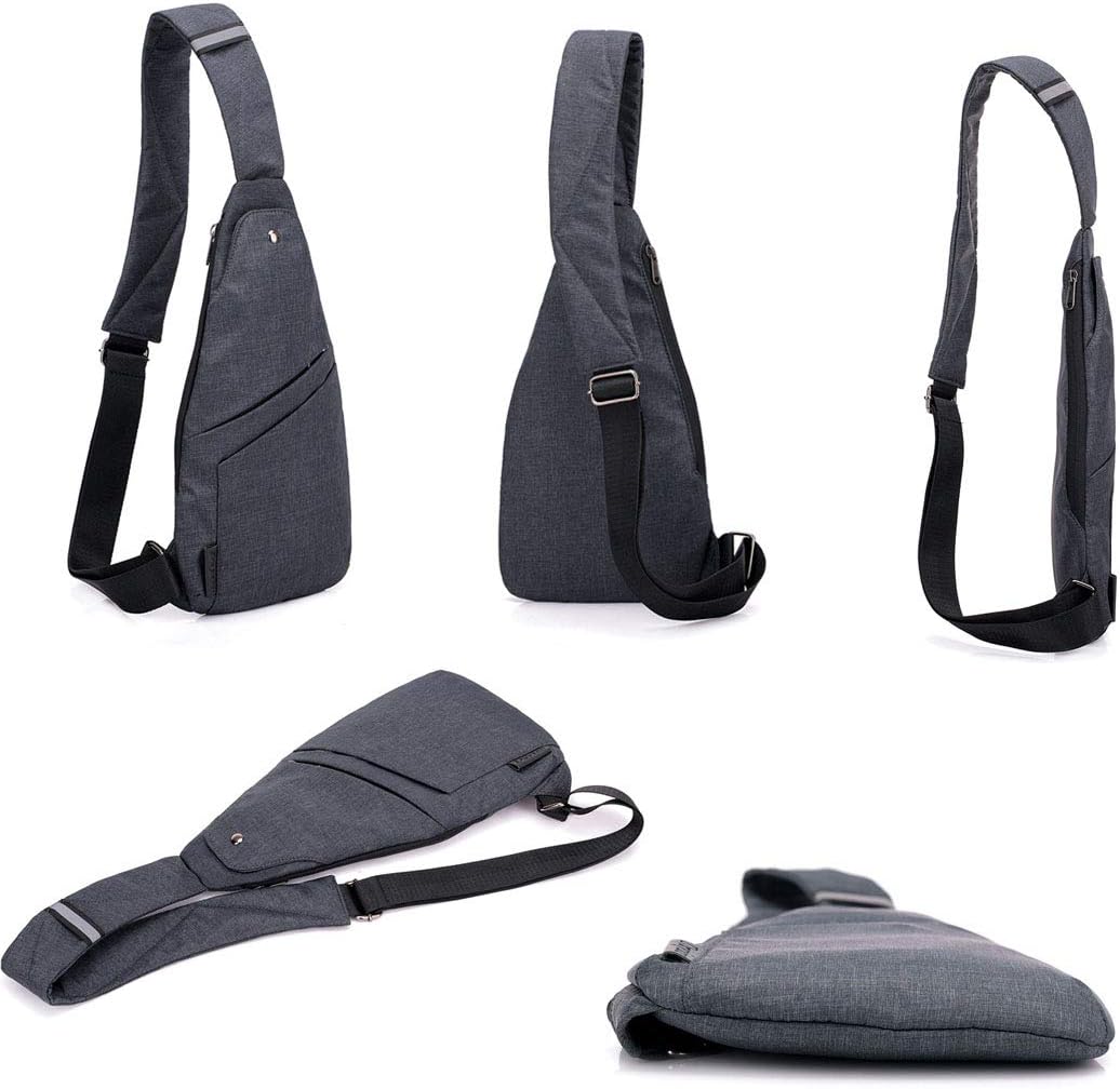 Slim Anti Theft Sling Bag Small Travel Pack Pickpocket Proof Crossbody Bag | Anti Theft One Shoulder Bag Flat Anti Pickpocket Bag Travel Pouch Passport Bag Secure Purses for Men Women lightweight