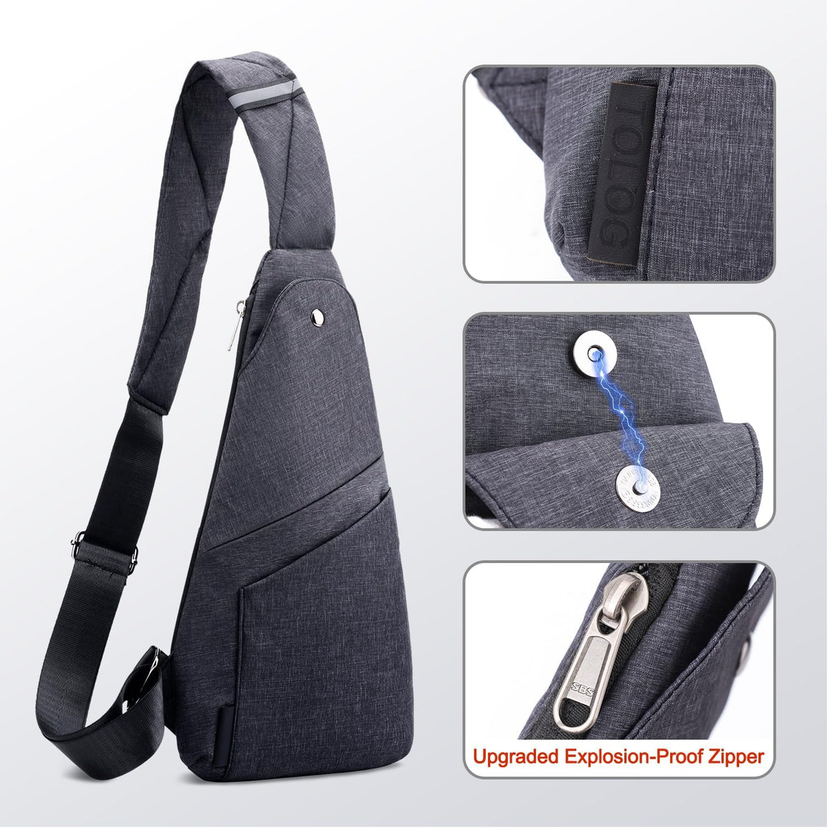 Slim Anti Theft Sling Bag Small Travel Pack Pickpocket Proof Crossbody Bag | Anti Theft One Shoulder Bag Flat Anti Pickpocket Bag Travel Pouch Passport Bag Secure Purses for Men Women lightweight