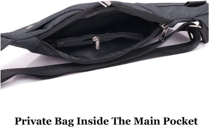 Slim Anti Theft Sling Bag Small Travel Pack Pickpocket Proof Crossbody Bag | Anti Theft One Shoulder Bag Flat Anti Pickpocket Bag Travel Pouch Passport Bag Secure Purses for Men Women lightweight