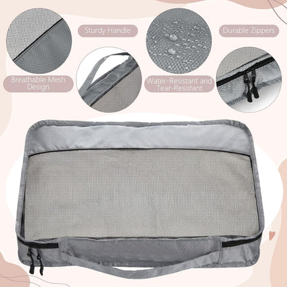 9 Pcs Packing Cubes Set for Travel with Waterproof Clothing Cubes Toiletry Shoe Laundry Jewelry Bag for Women Men(Light Blue)