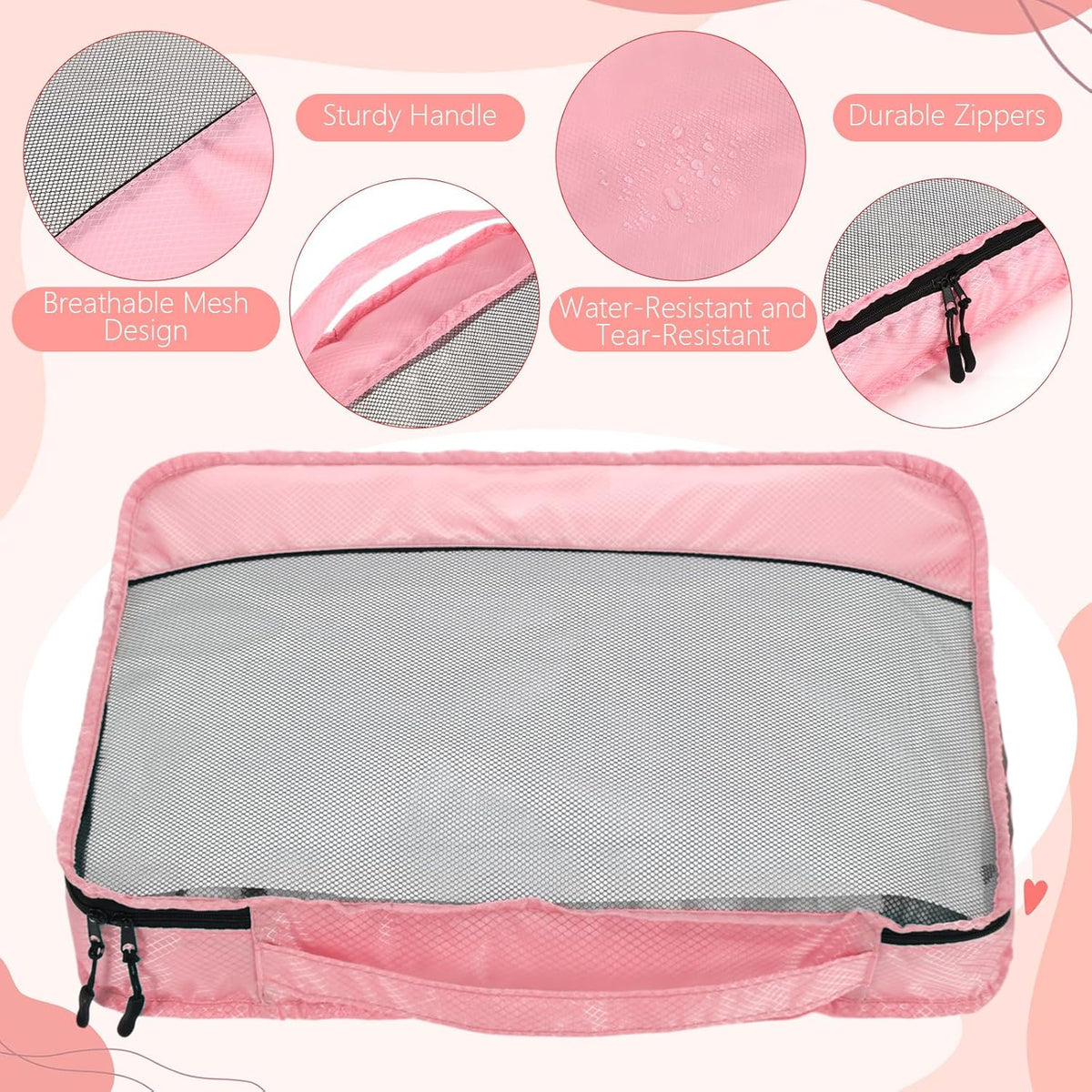 9 Pcs Packing Cubes Set for Travel with Waterproof Clothing Cubes Toiletry Shoe Laundry Jewelry Bag for Women Men(Light Blue)