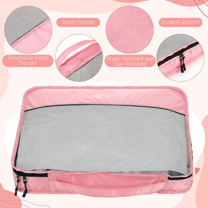 9 Pcs Packing Cubes Set for Travel with Waterproof Clothing Cubes Toiletry Shoe Laundry Jewelry Bag for Women Men(Light Blue)