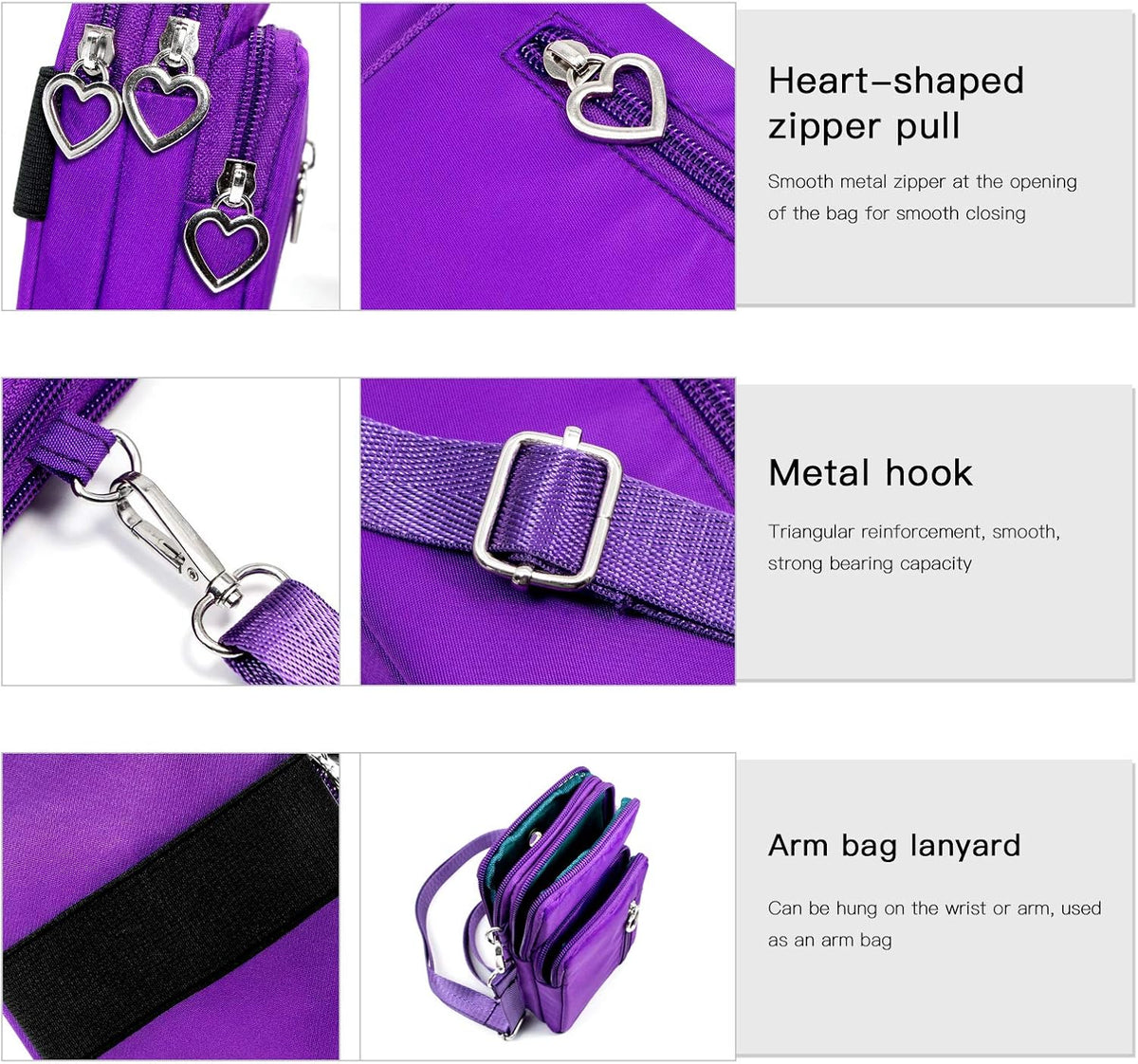 Lightweight Small Crossbody bags Cell Phone Purses Travel Pouch Shoulder Bag for Women - Colors B