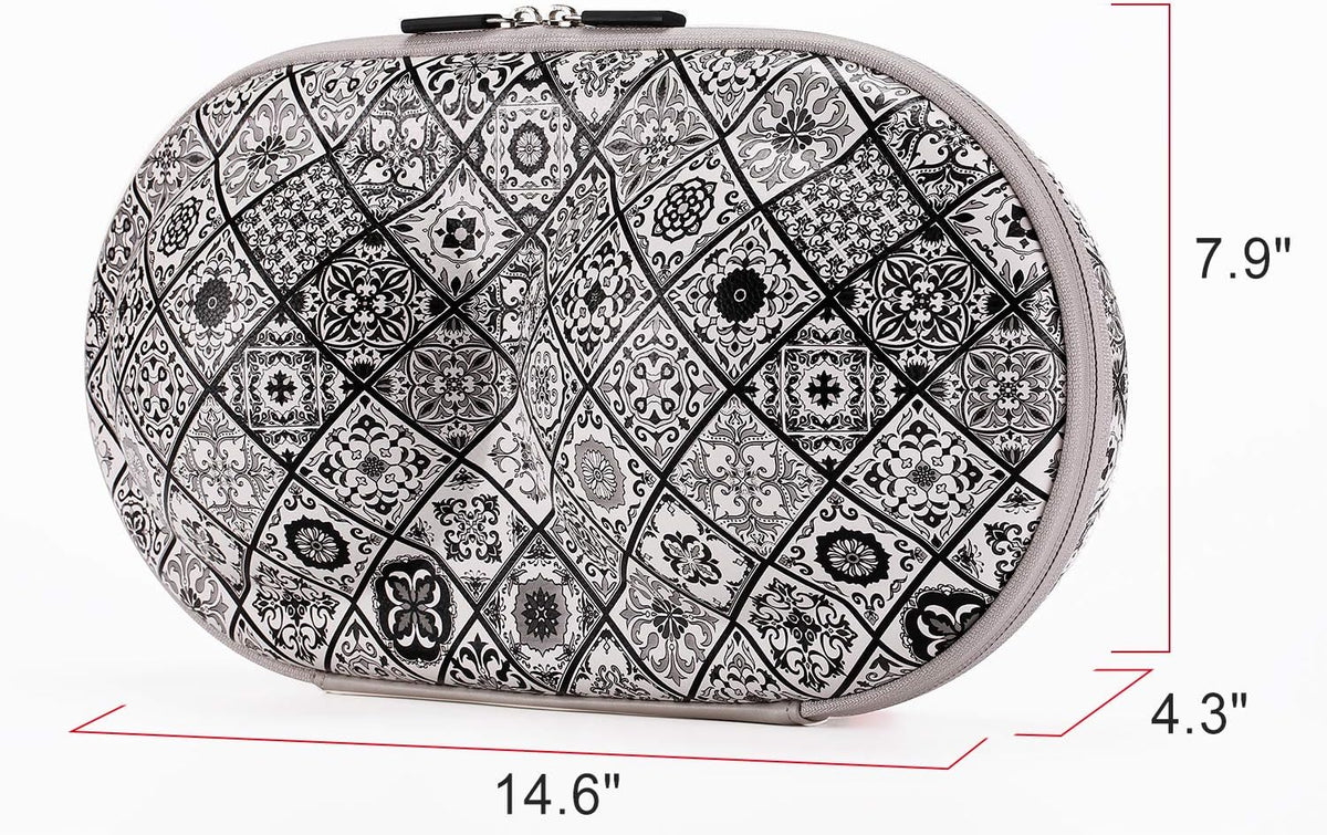 Premium Bra Case Lingerie Travel Bag Zip Underwear Organizer Bag for A-DD Cup (Green Plaid)