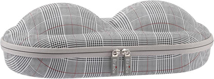 Premium Bra Case Lingerie Travel Bag Zip Underwear Organizer Bag for A-DD Cup (Green Plaid)