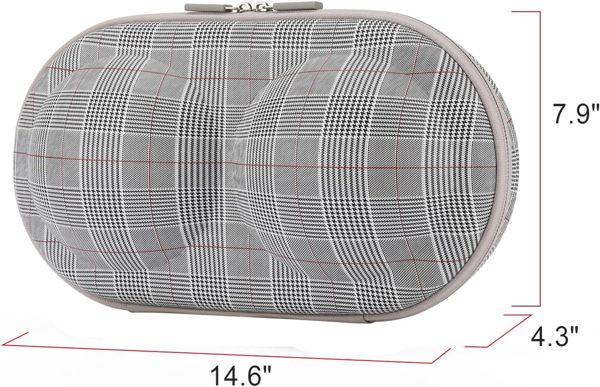 Premium Bra Case Lingerie Travel Bag Zip Underwear Organizer Bag for A-DD Cup (Green Plaid)