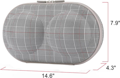 Premium Bra Case Lingerie Travel Bag Zip Underwear Organizer Bag for A-DD Cup (Green Plaid)
