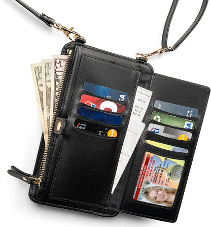 Crossbody Phone Purse for Women – RFID Phone Case Wallet w/Magnetic Closure & Separate Zipper Pocket Crossbody Bag