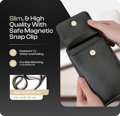 Crossbody Phone Purse for Women – RFID Phone Case Wallet w/Magnetic Closure & Separate Zipper Pocket Crossbody Bag